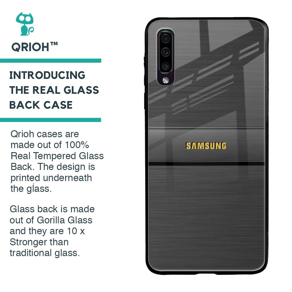 Grey Metallic Glass Case For Samsung Galaxy A70