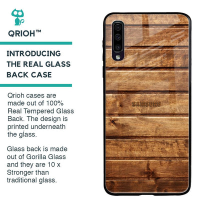Wooden Planks Glass Case for Samsung Galaxy A70