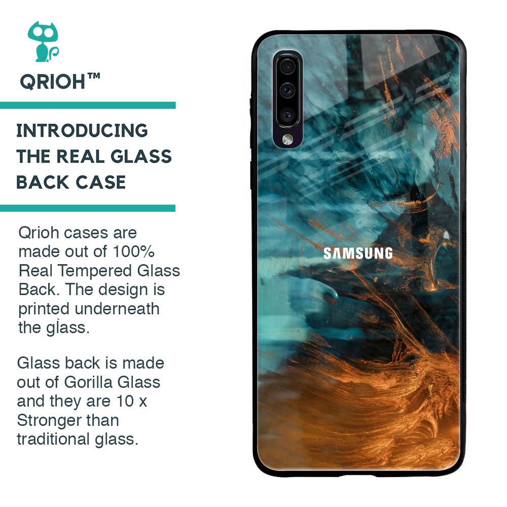 Golden Splash Glass Case for Samsung Galaxy A70