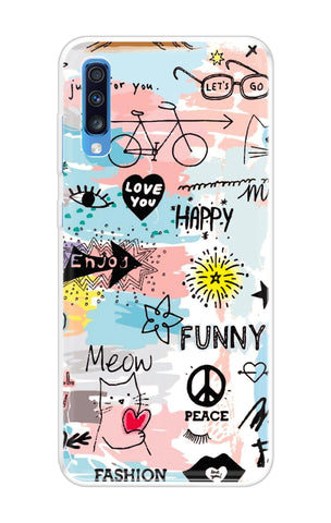 Happy Doodle Samsung Galaxy A70 Back Cover