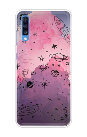 Space Doodles Art Samsung Galaxy A70 Back Cover