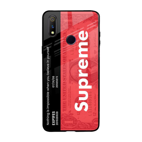 Supreme Ticket Realme 3 Pro Glass Back Cover Online