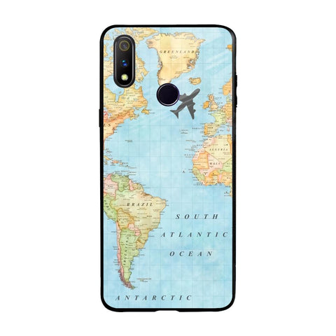 Travel Map Realme 3 Pro Glass Back Cover Online