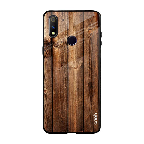 Timber Printed Realme 3 Pro Glass Back Cover Online