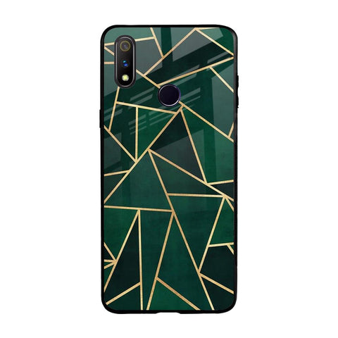 Abstract Green Realme 3 Pro Glass Back Cover Online
