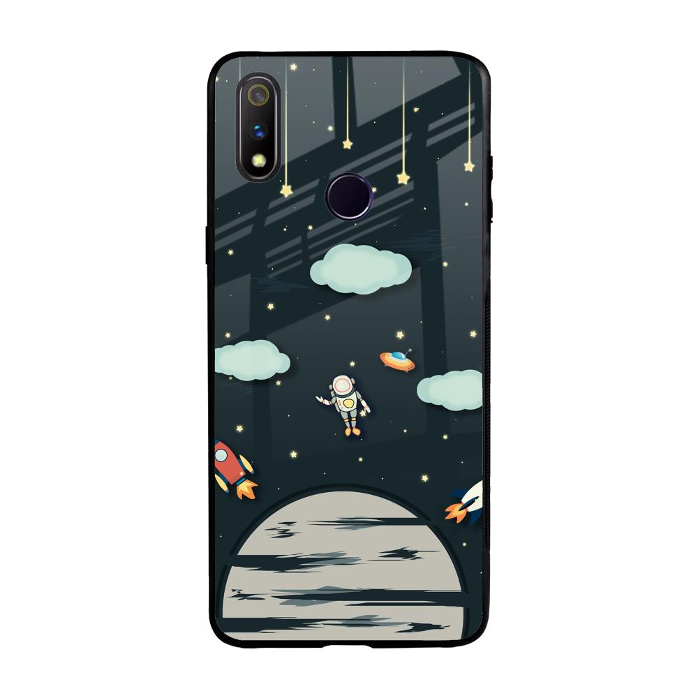 Astronaut Dream Realme 3 Pro Glass Back Cover Online