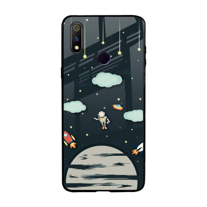 Astronaut Dream Realme 3 Pro Glass Back Cover Online