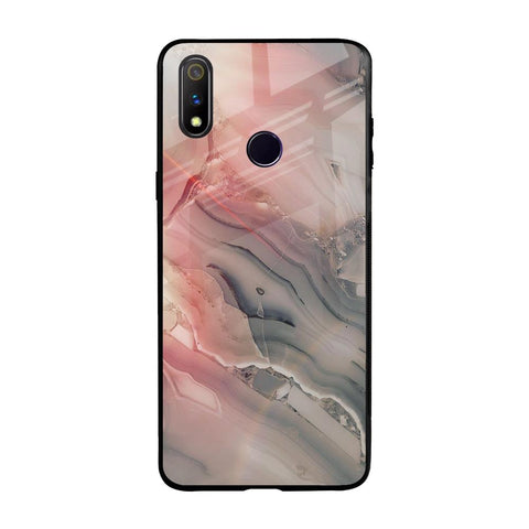 Pink And Grey Marble Realme 3 Pro Glass Back Cover Online