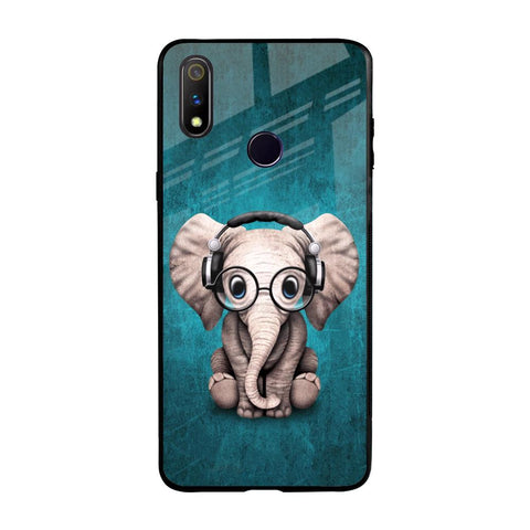 Adorable Baby Elephant Realme 3 Pro Glass Back Cover Online