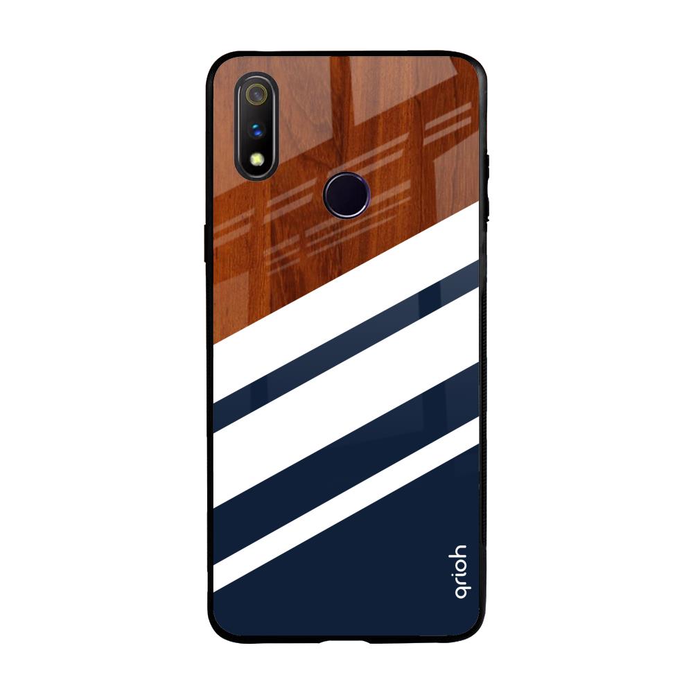 Bold Stripes Realme 3 Pro Glass Back Cover Online