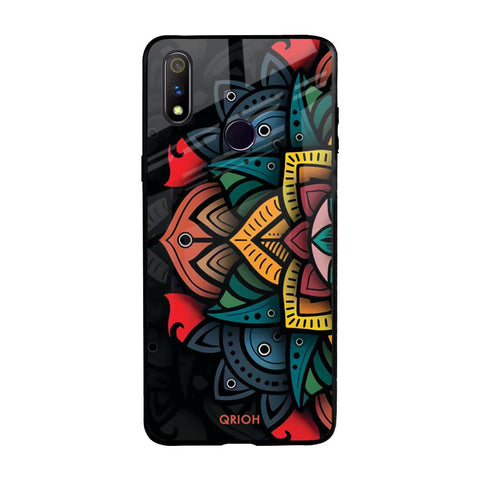 Retro Gorgeous Flower Realme 3 Pro Glass Back Cover Online