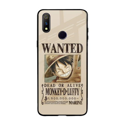 Luffy Wanted Realme 3 Pro Glass Back Cover Online