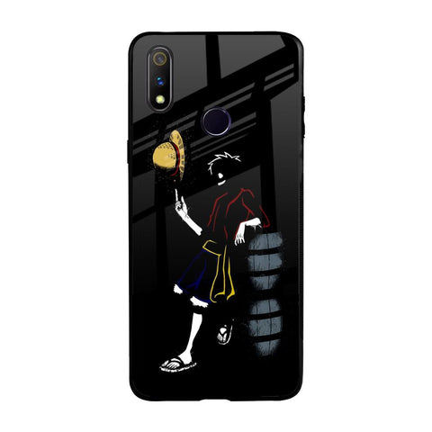 Luffy Line Art Realme 3 Pro Glass Back Cover Online