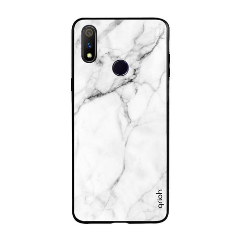 Modern White Marble Realme 3 Pro Glass Back Cover Online