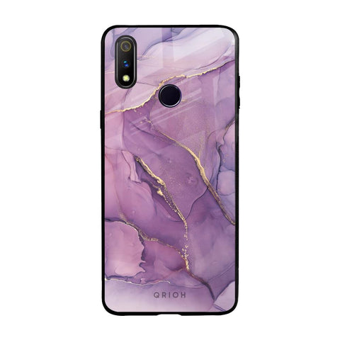 Purple Gold Marble Realme 3 Pro Glass Back Cover Online