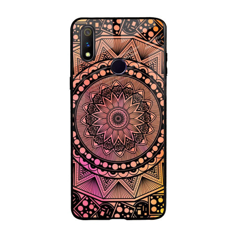 Floral Mandala Realme 3 Pro Glass Back Cover Online