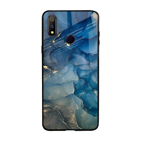 Blue Cool Marble Realme 3 Pro Glass Back Cover Online