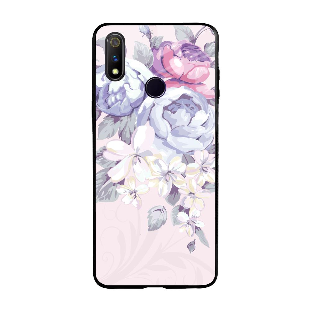 Elegant Floral Realme 3 Pro Glass Back Cover Online