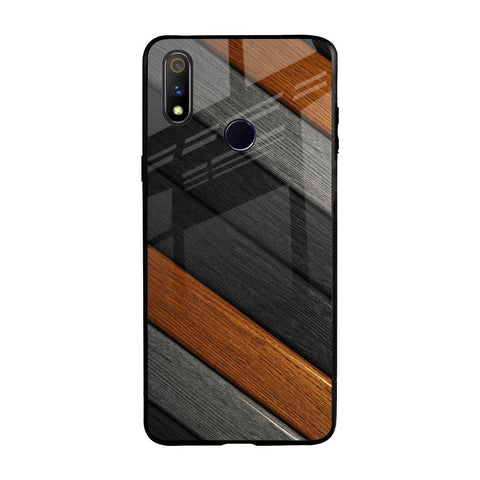 Tri Color Wood Realme 3 Pro Glass Back Cover Online