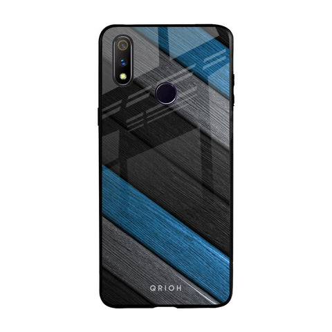 Multicolor Wooden Effect Realme 3 Pro Glass Back Cover Online