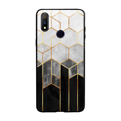 Tricolor Pattern Realme 3 Pro Glass Back Cover Online
