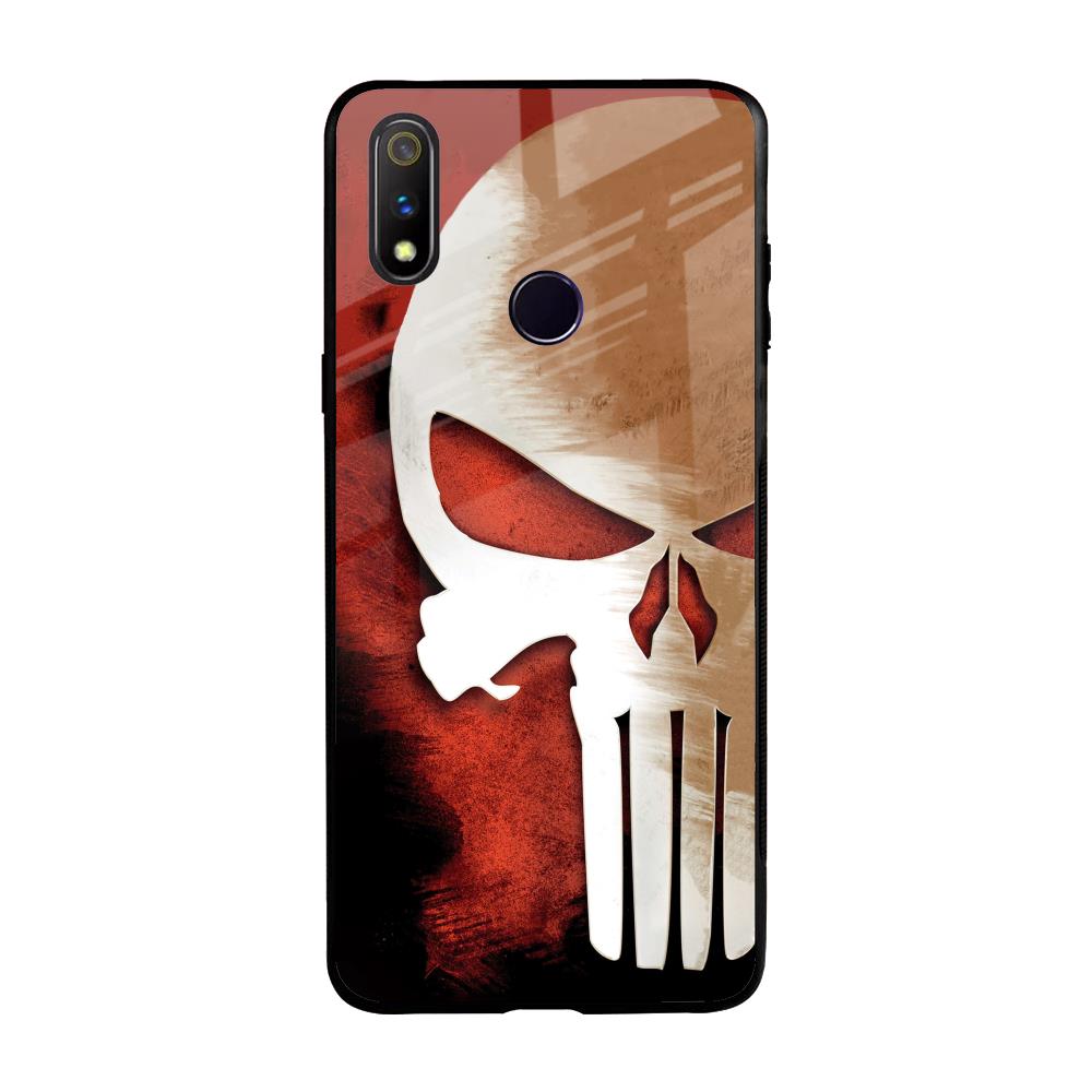 Red Skull Realme 3 Pro Glass Back Cover Online