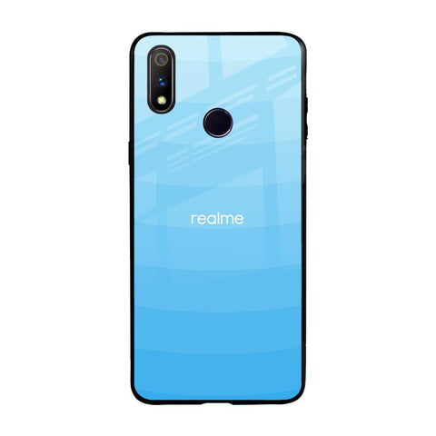 Wavy Blue Pattern Realme 3 Pro Glass Back Cover Online