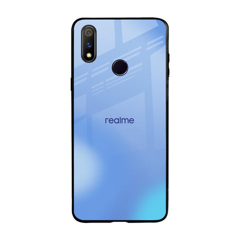 Vibrant Blue Texture Realme 3 Pro Glass Back Cover Online