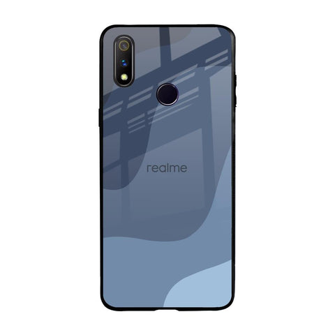 Navy Blue Ombre Realme 3 Pro Glass Back Cover Online