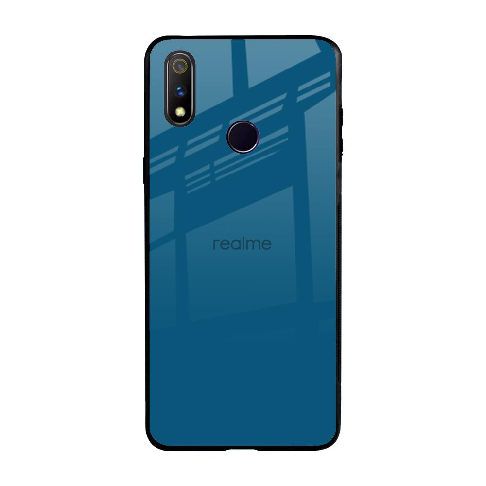 Cobalt Blue Realme 3 Pro Glass Back Cover Online