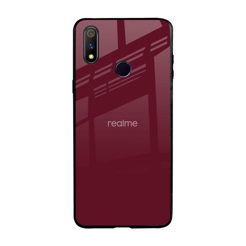 Classic Burgundy Realme 3 Pro Glass Back Cover Online