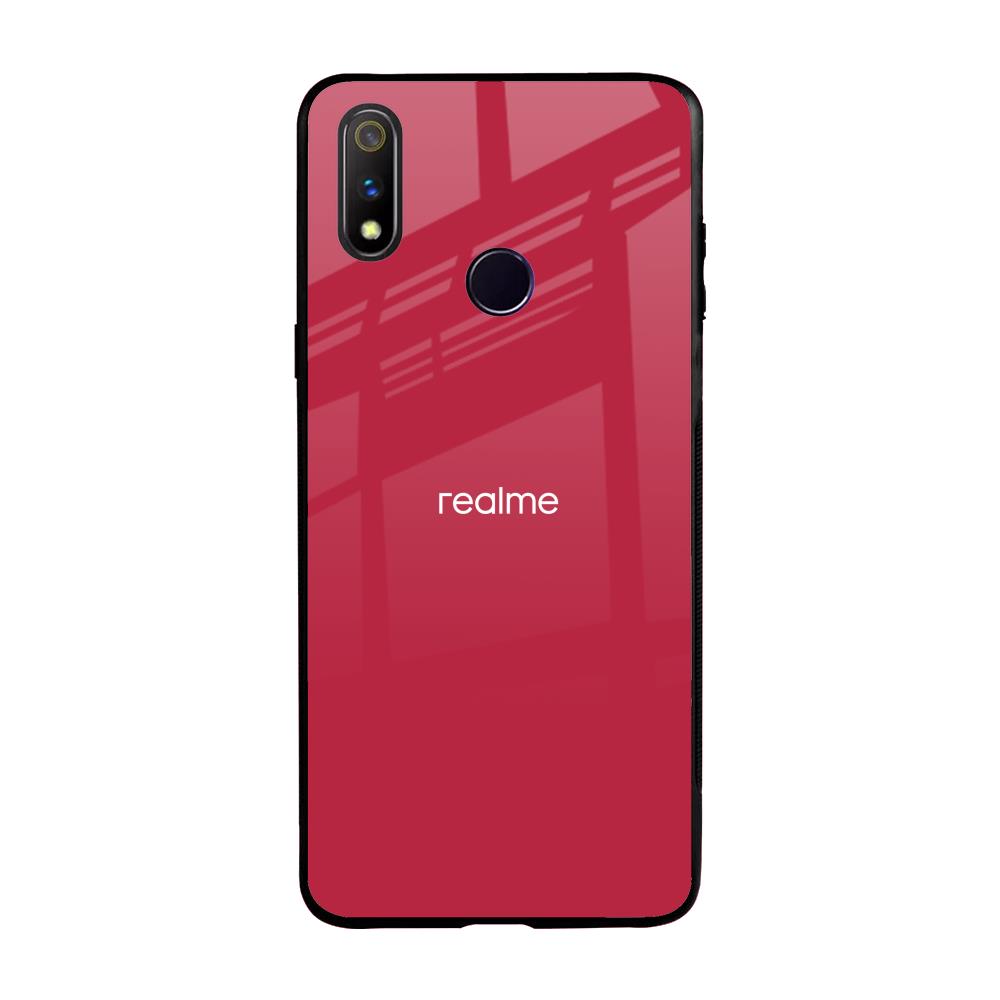 Solo Maroon Realme 3 Pro Glass Back Cover Online