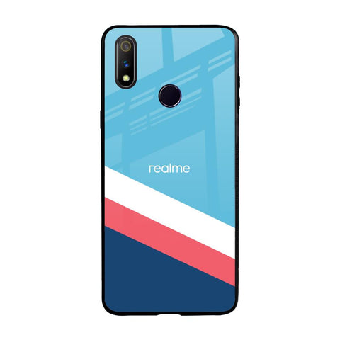 Pink & White Stripes Realme 3 Pro Glass Back Cover Online