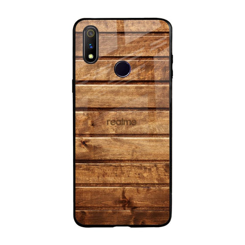 Wooden Planks Realme 3 Pro Glass Back Cover Online