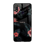 Tropical Art Flower Realme 3 Pro Glass Back Cover Online