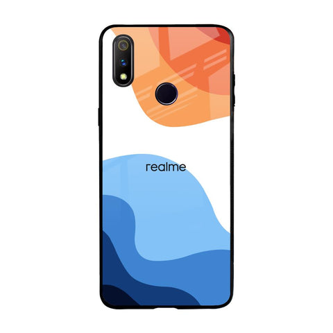 Wavy Color Pattern Realme 3 Pro Glass Back Cover Online