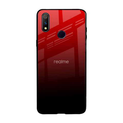 Maroon Faded Realme 3 Pro Glass Back Cover Online