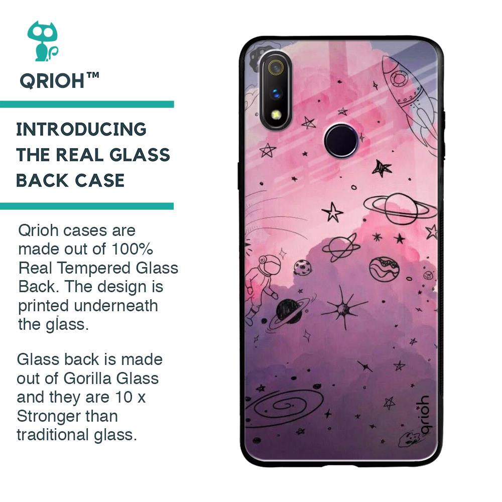 Space Doodles Glass Case for Realme 3 Pro