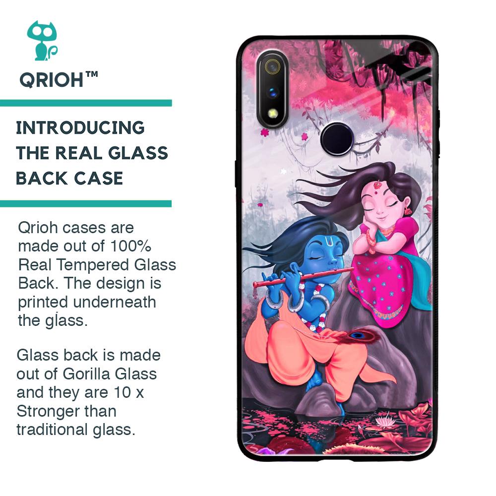 Radha Krishna Art Glass Case for Realme 3 Pro