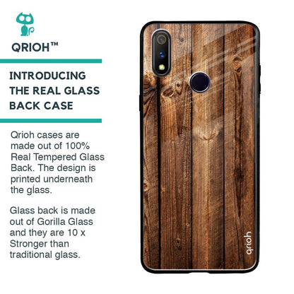 Timber Printed Glass case for Realme 3 Pro