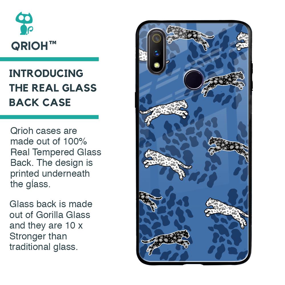 Blue Cheetah Glass Case for Realme 3 Pro