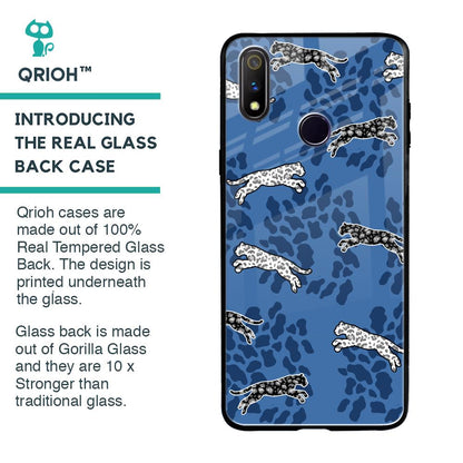 Blue Cheetah Glass Case for Realme 3 Pro