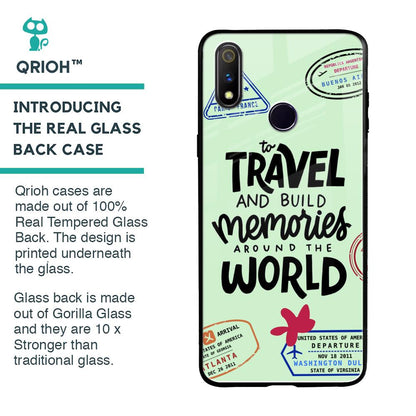 Travel Stamps Glass Case for Realme 3 Pro