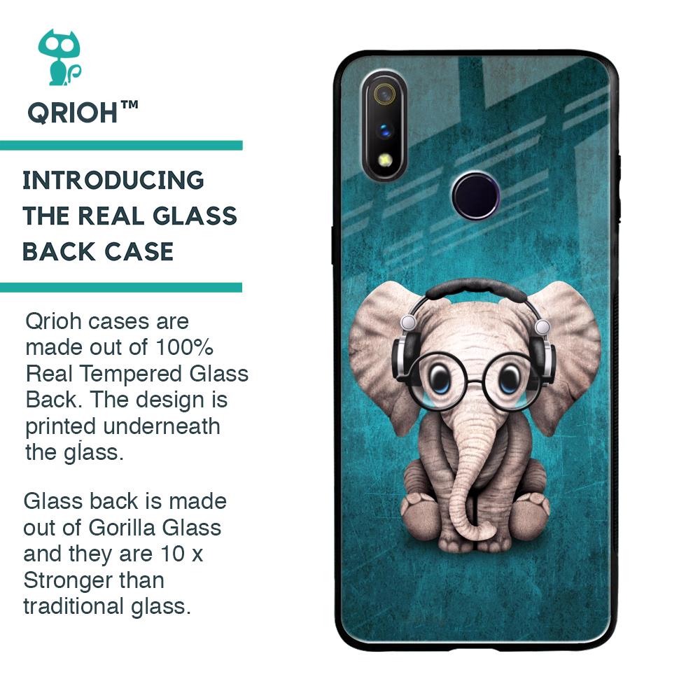 Adorable Baby Elephant Glass Case For Realme 3 Pro