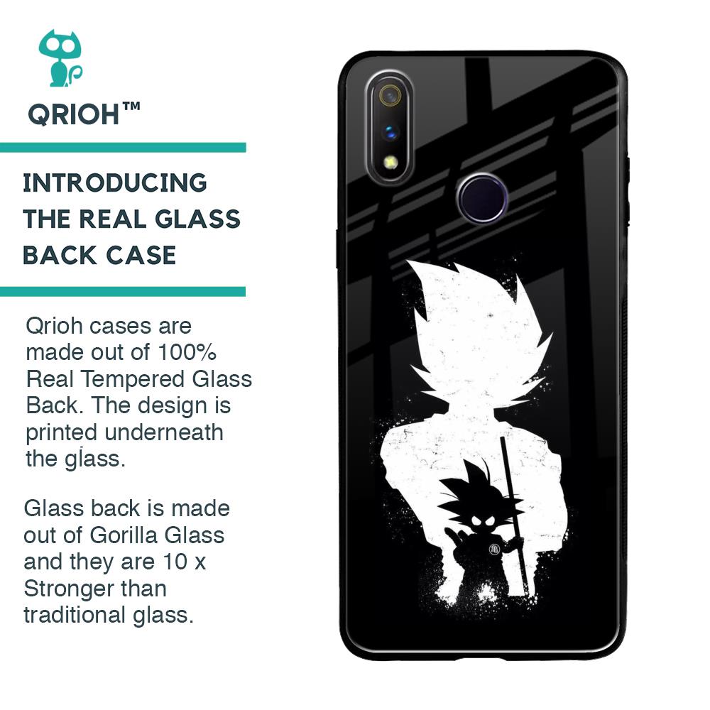 Monochrome Goku Glass Case for Realme 3 Pro
