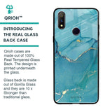 Blue Golden Glitter Glass Case for Realme 3 Pro