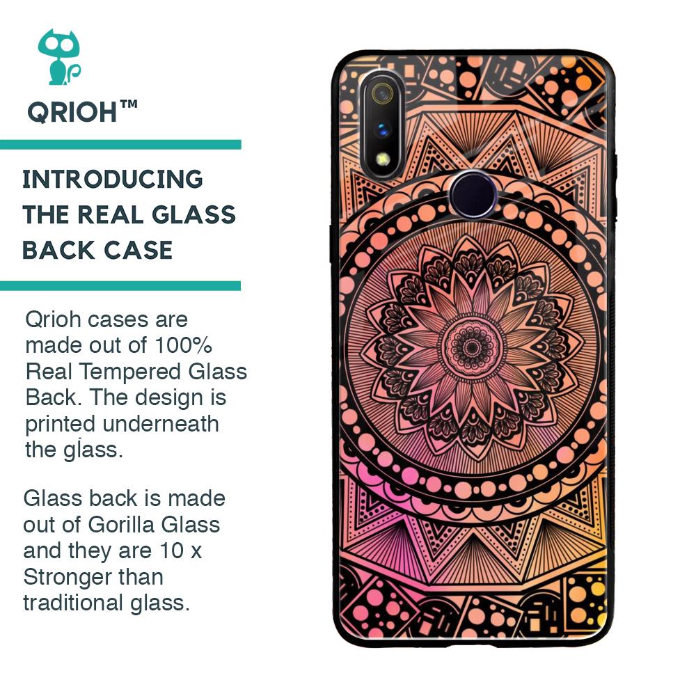 Floral Mandala Glass Case for Realme 3 Pro