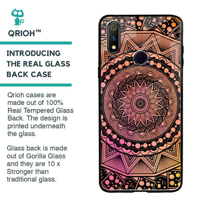 Floral Mandala Glass Case for Realme 3 Pro