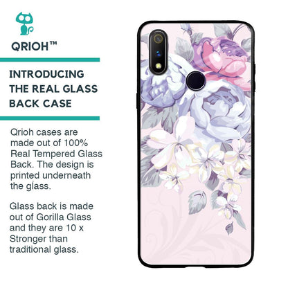 Elegant Floral Glass case for Realme 3 Pro