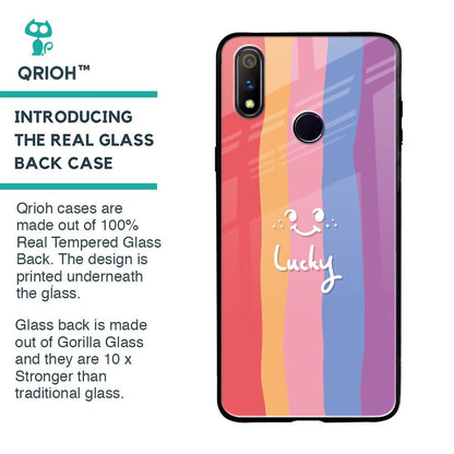 Lucky Abstract Glass Case for Realme 3 Pro